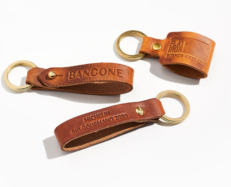 Corporate branded leather keyrings
