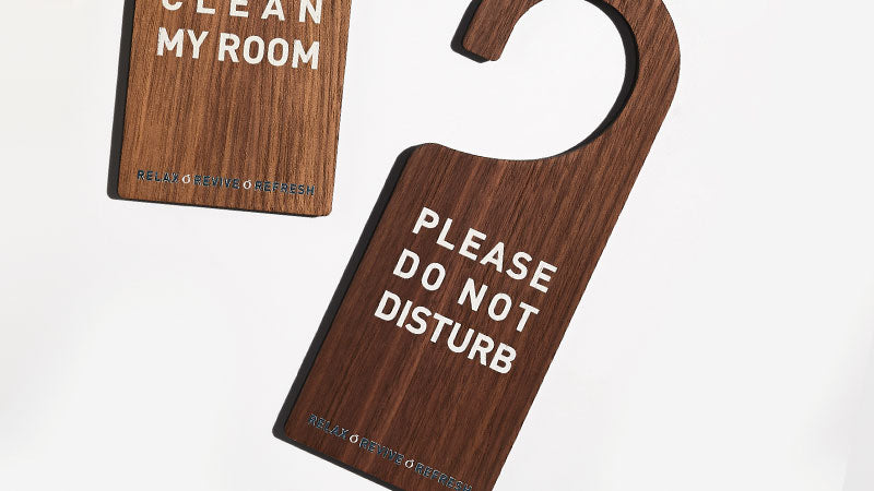 Wooden door hangers - corporate branded