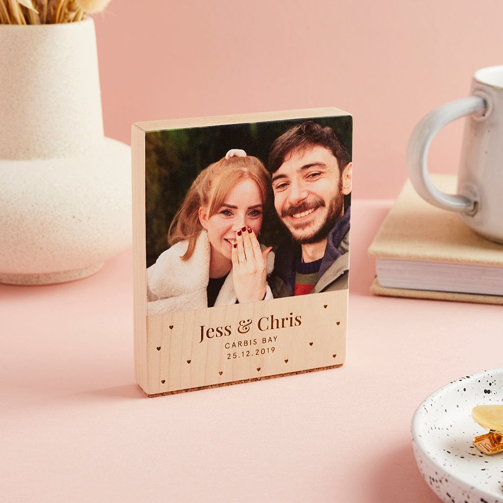 Personalised Engagement Photo Block Gift Create Gift Love