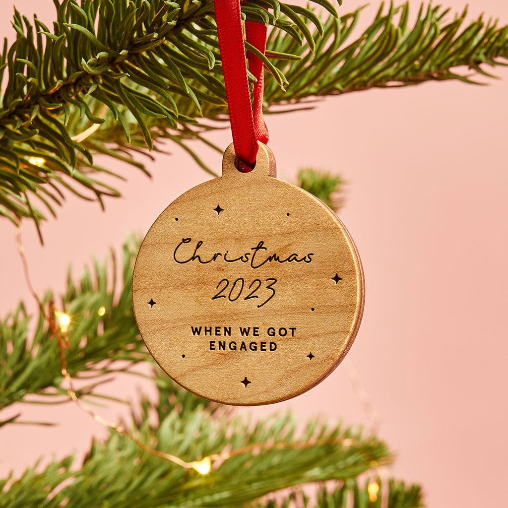 Personalised Proposal Ring Engagement Christmas Bauble Create Gift Love