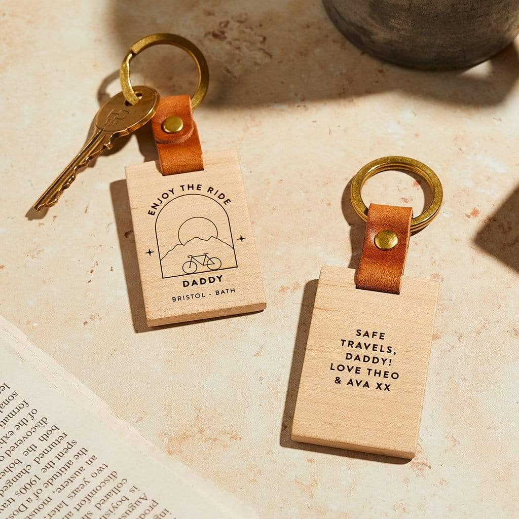'Enjoy the Ride' Personalised Wooden Keyring Create Gift Love