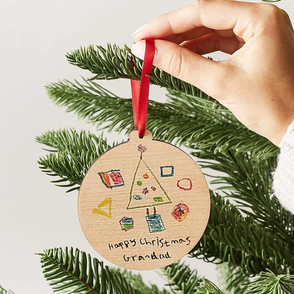 Personalised Child's Drawing Christmas Bauble Create Gift Love