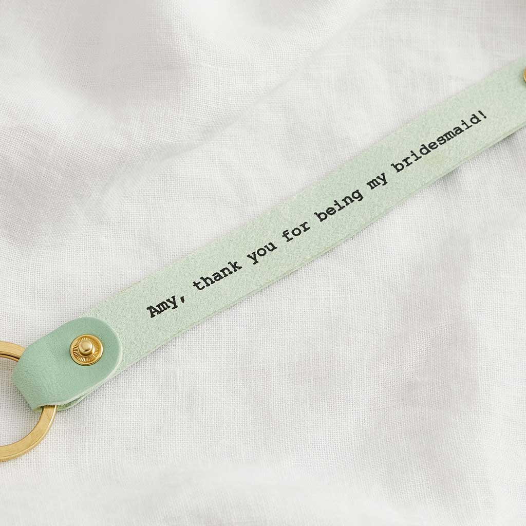 Personalised Leather Bridesmaid Proposal Keyring Create Gift Love
