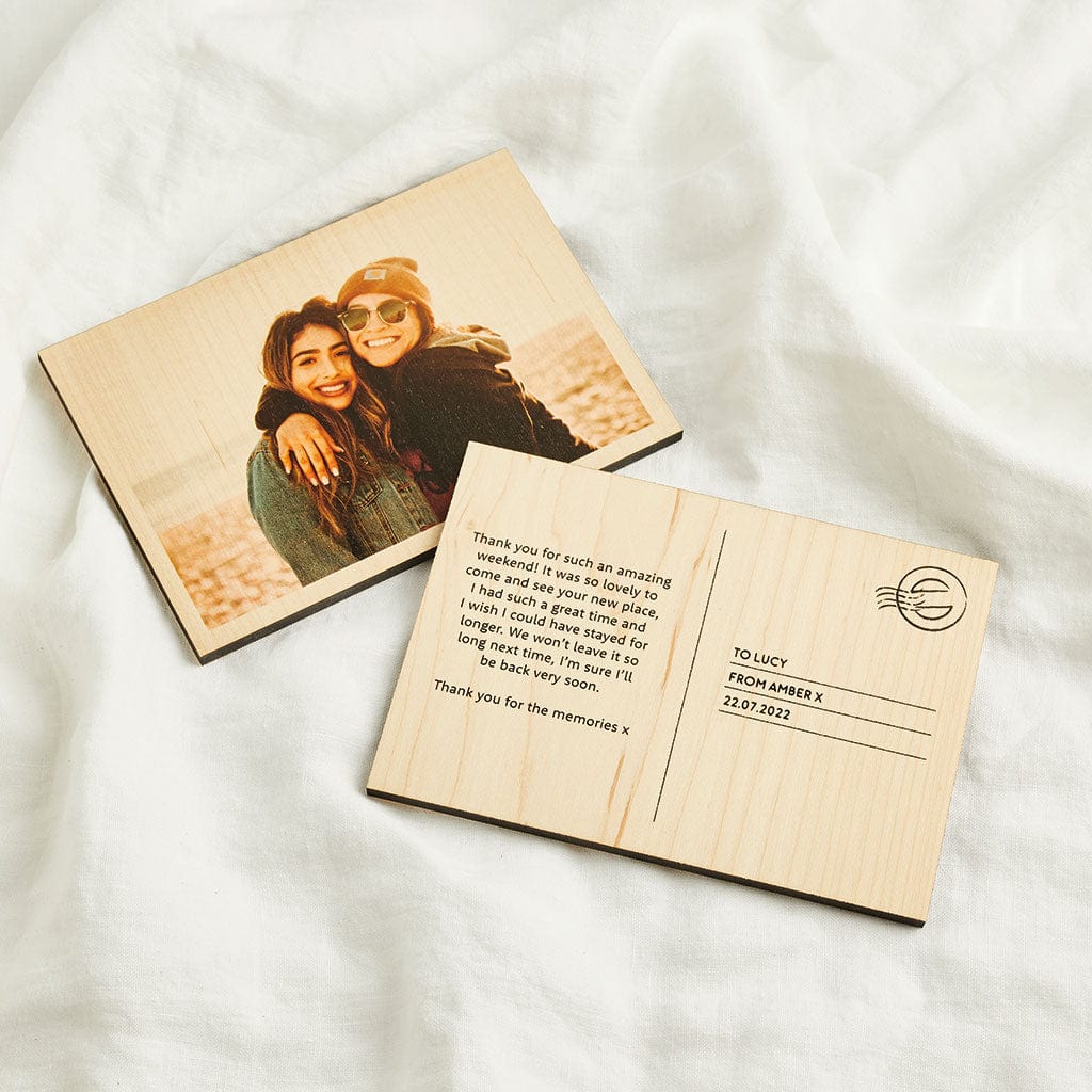 Personalised Postcard Keepsake with Photo - Wooden Create Gift Love