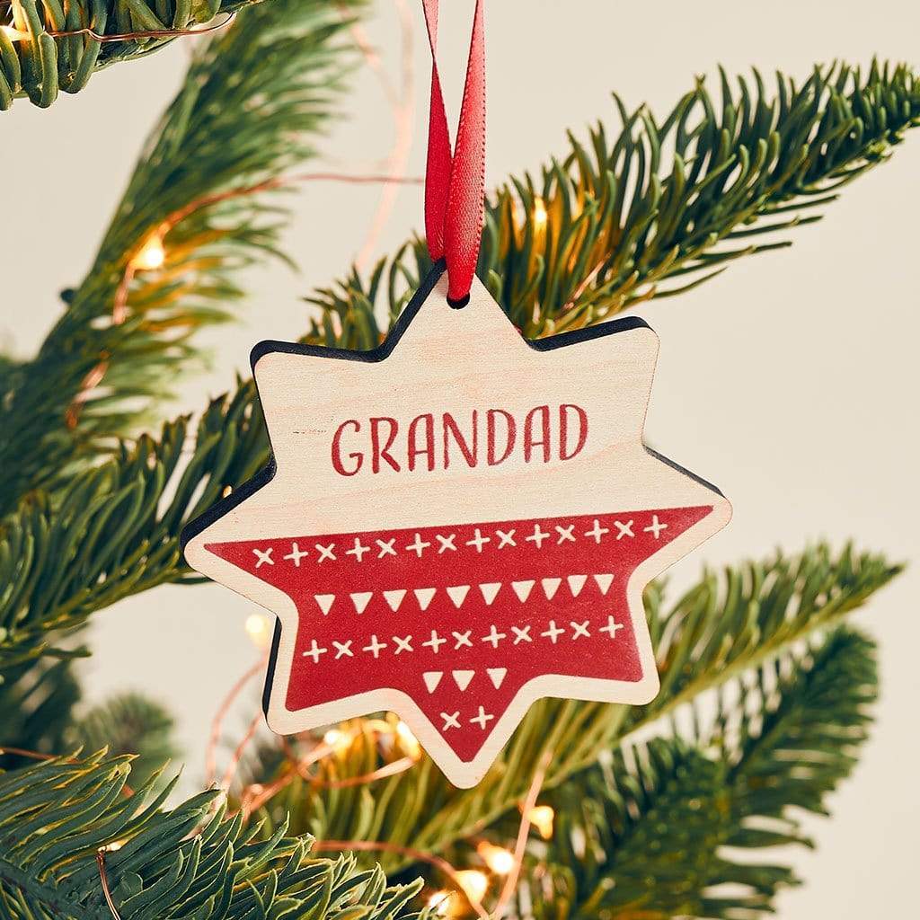Personalised Scandi Maple Wood Christmas Bauble Create Gift Love