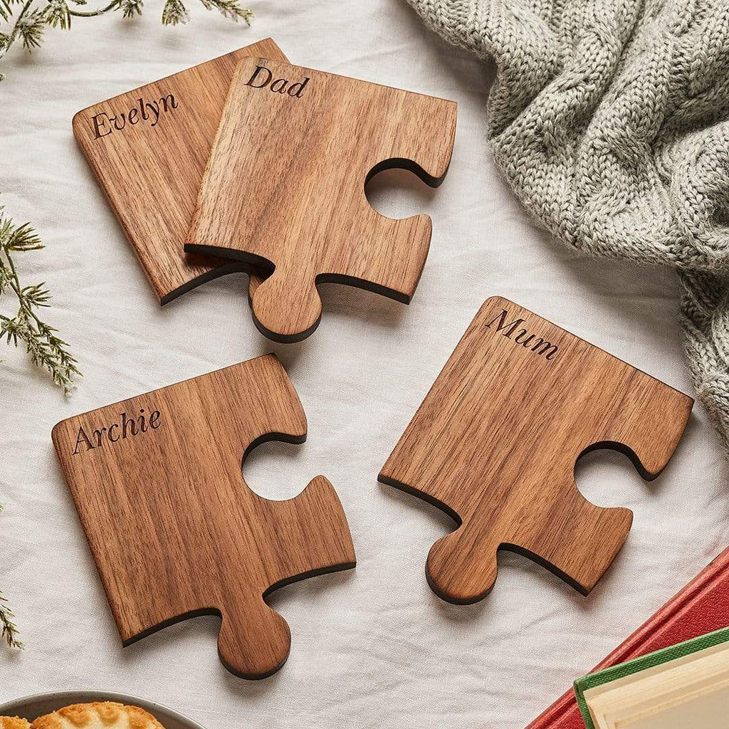 Personalised Wood Set Of Four Coasters Create Gift Love