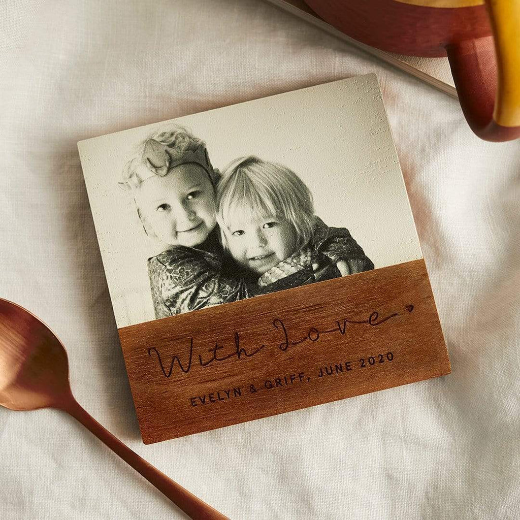 Personalised Wooden Photo Coaster With Love Create Gift Love