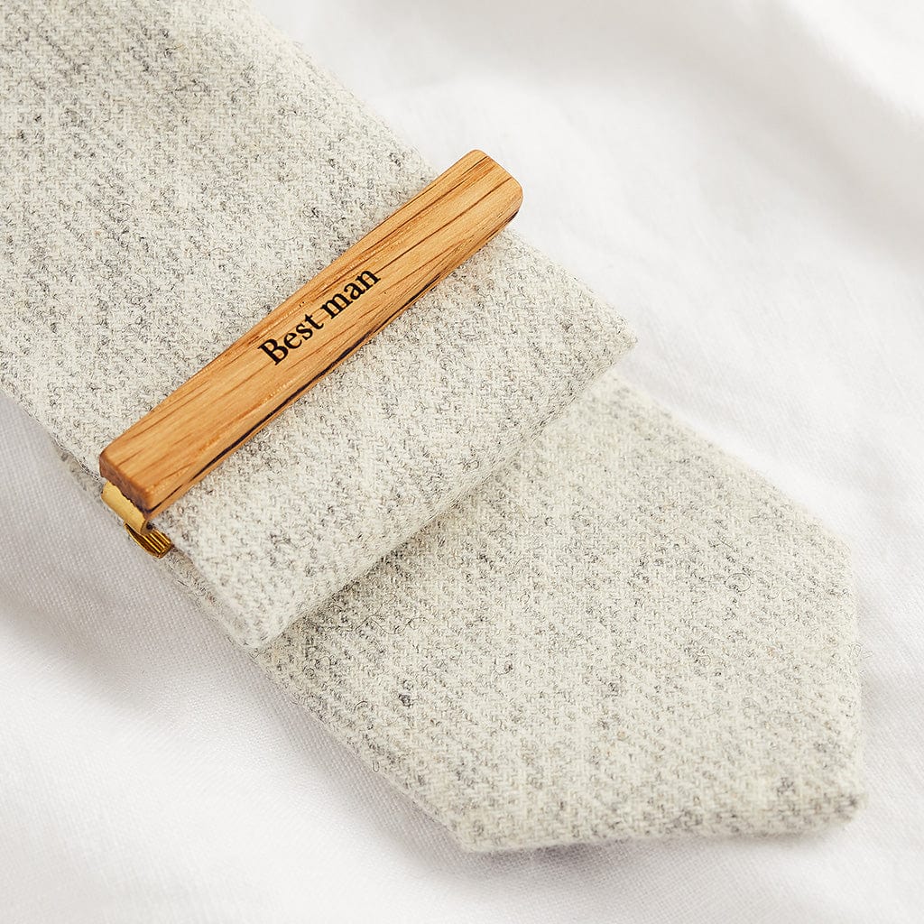 Personalised Wooden Tie Clip Create Gift Love