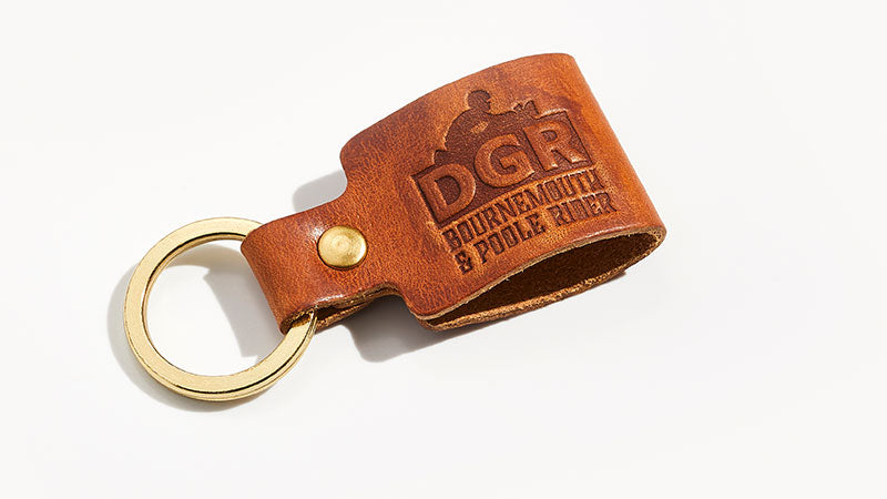 DGR branded leather keyring