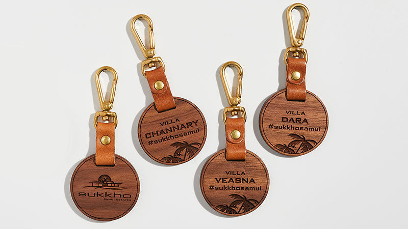 Corporate branded wooden keyrings