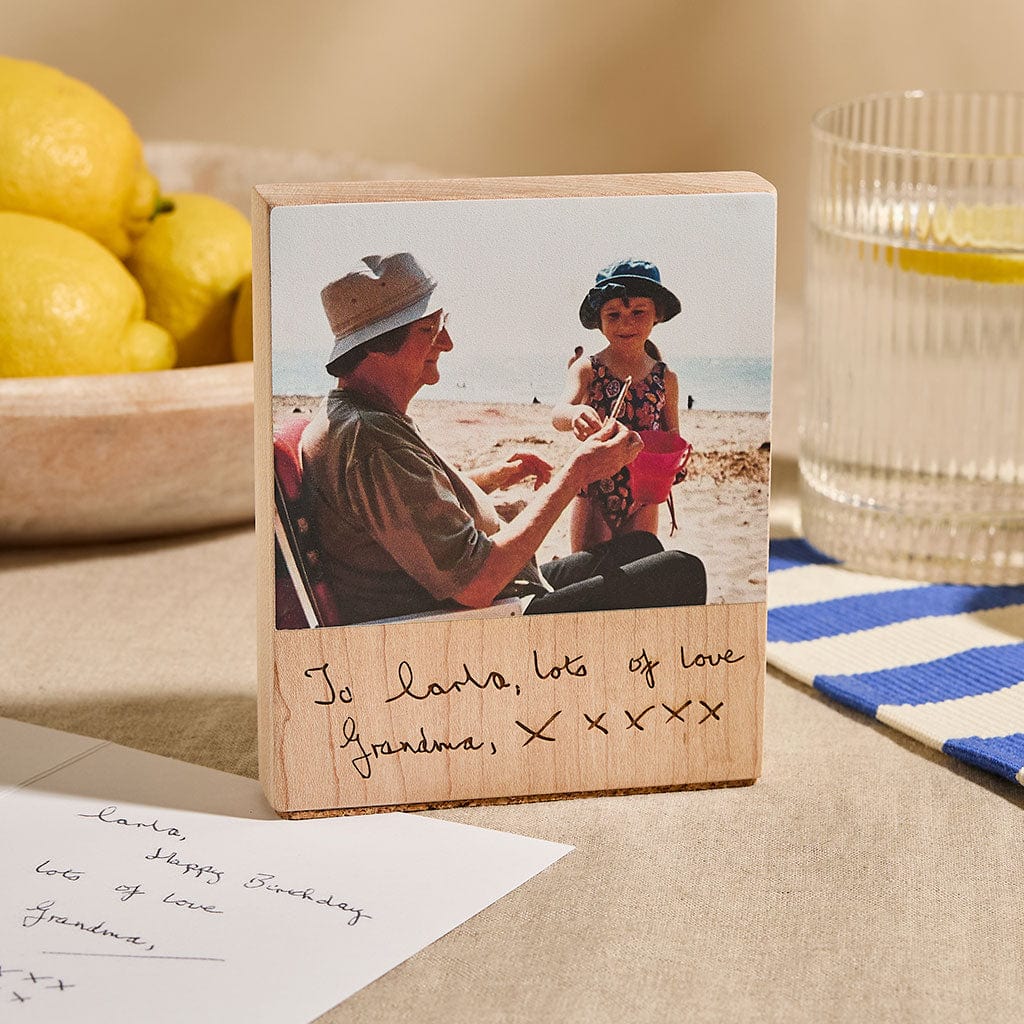 Memorial Photo Block with Engraved Handwriting CGL