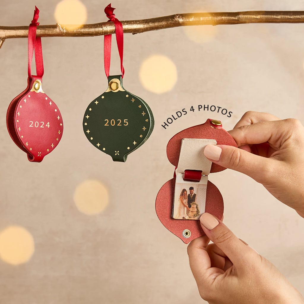 Personalised 2025 Memories Leather Photo Bauble CGL