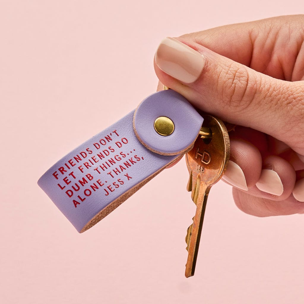 Personalised 'Any Message' Leather Keyring SBRI