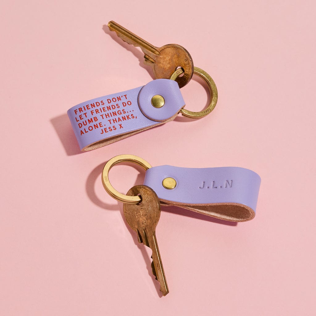 Personalised 'Any Message' Leather Keyring SBRI