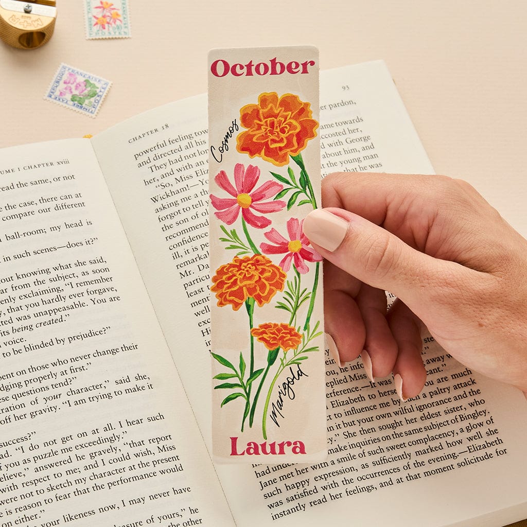 Personalised Birth Flower Bookmark CGL