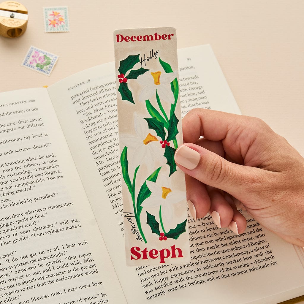 Personalised Birth Flower Bookmark CGL