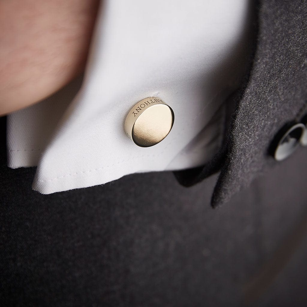 Personalised Bronze Cufflinks Man Gun Bear