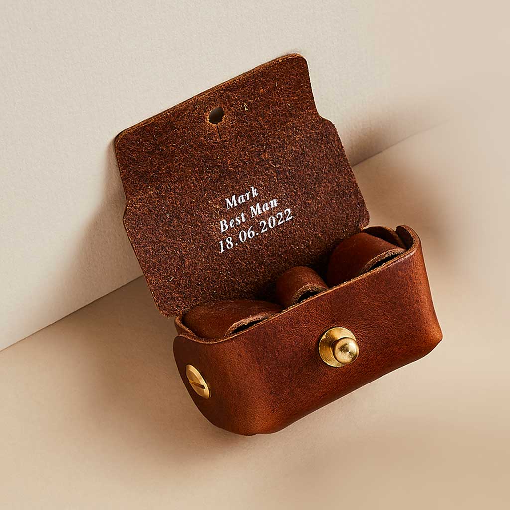 Personalised Bronze Cufflinks Man Gun Bear