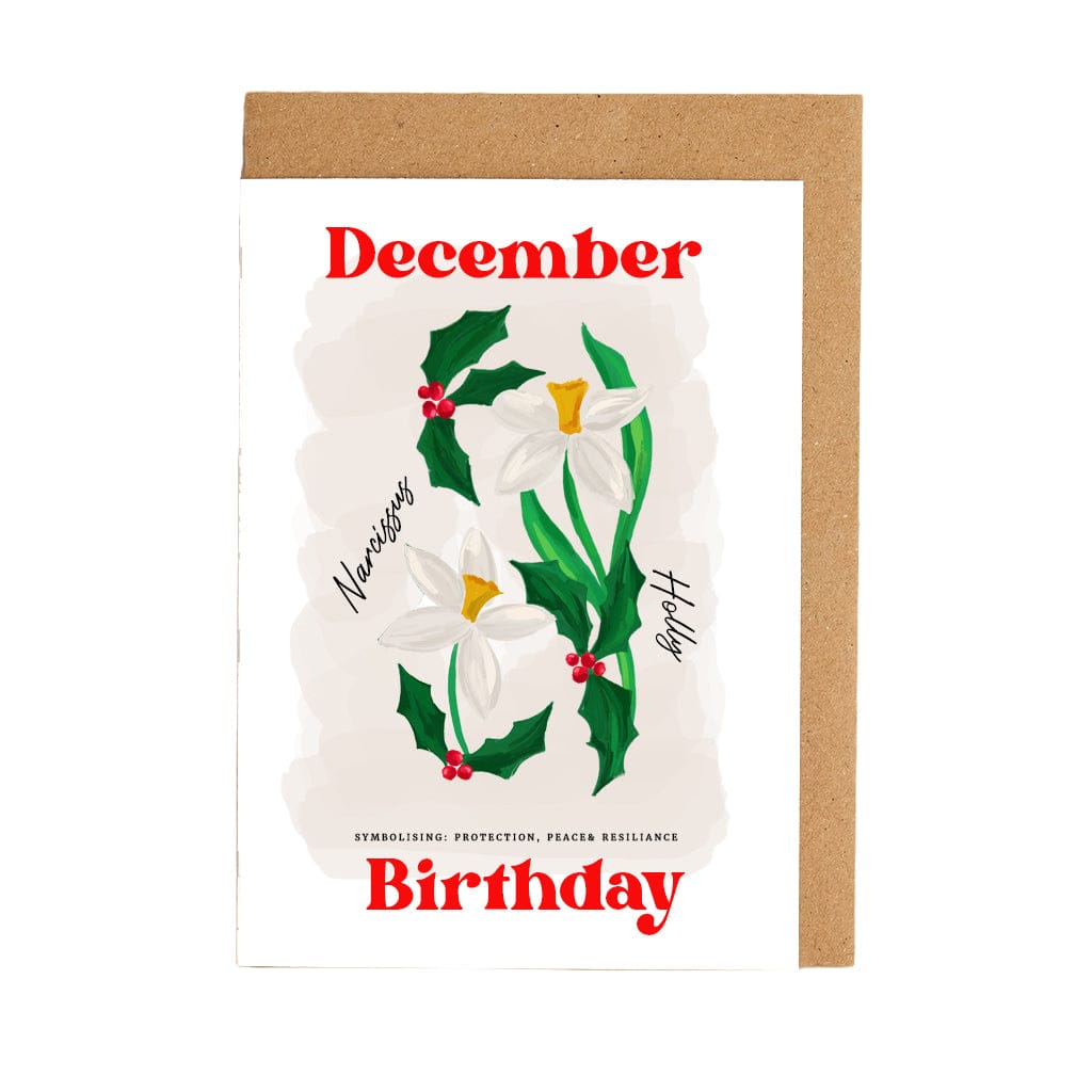 Personalised December Birth Flower Card CGL