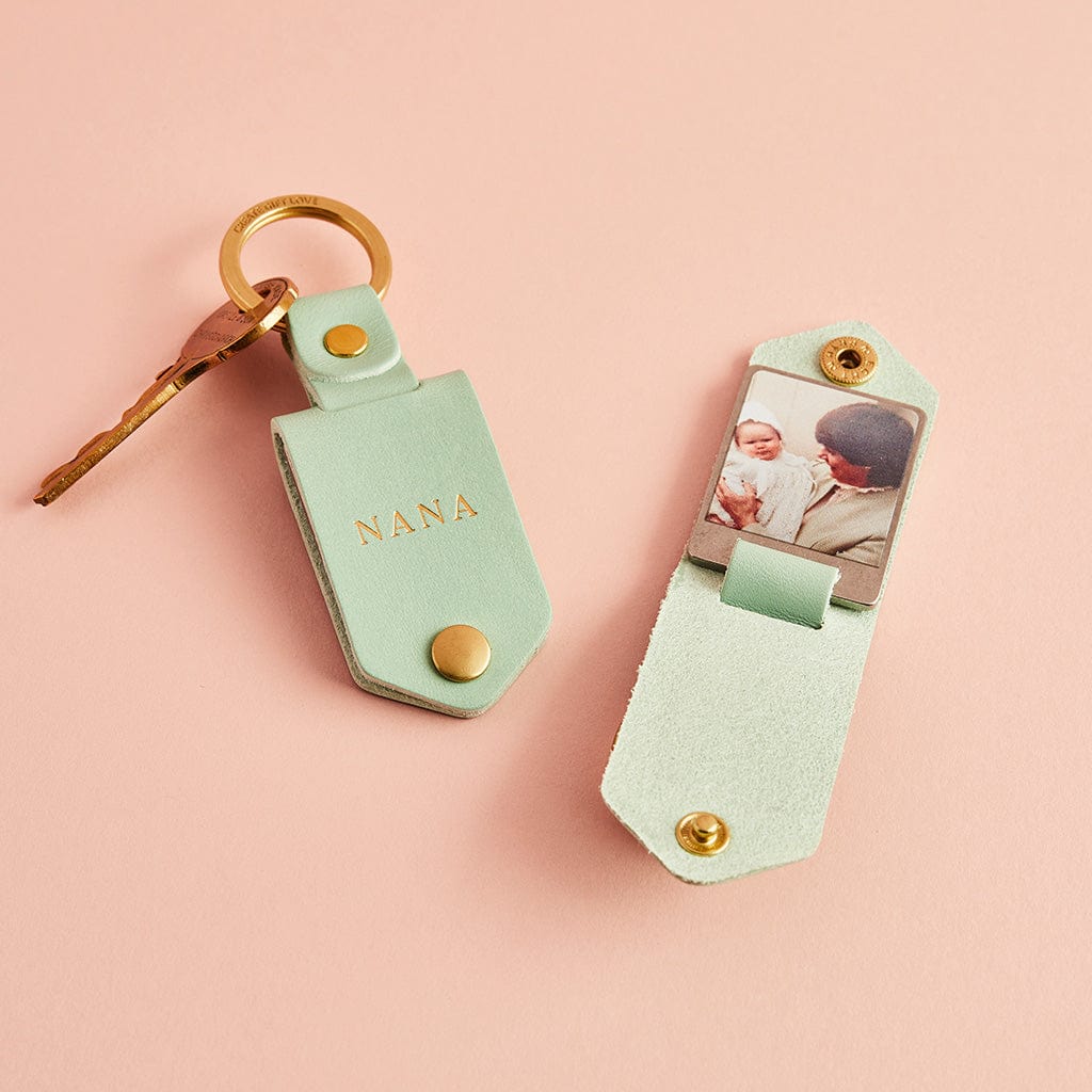 Double Photo Keyring Personalised Leather Case Create Gift Love