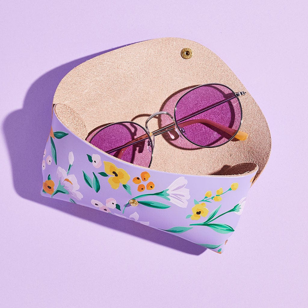 Personalised Floral Leather Glasses Case Sbri Studio