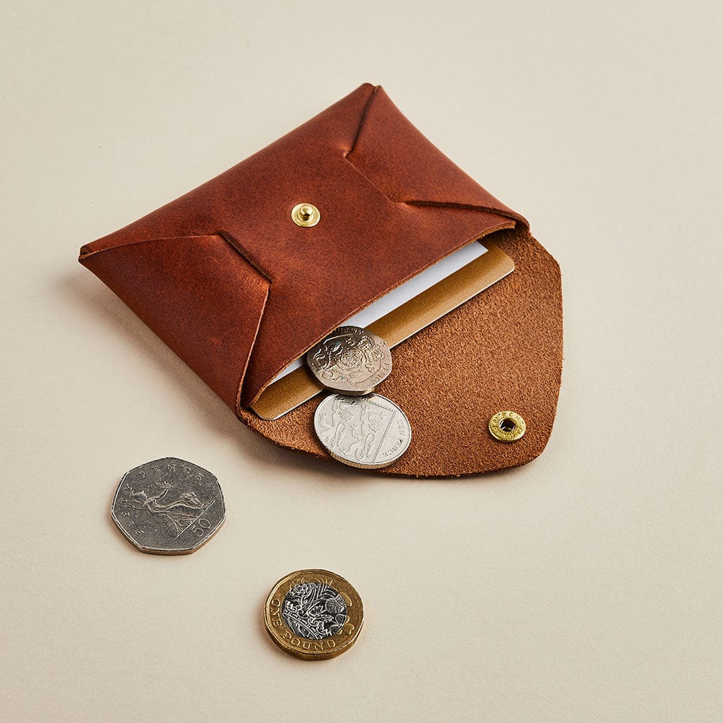 Personalised Leather Coin Pouch Man & Bear