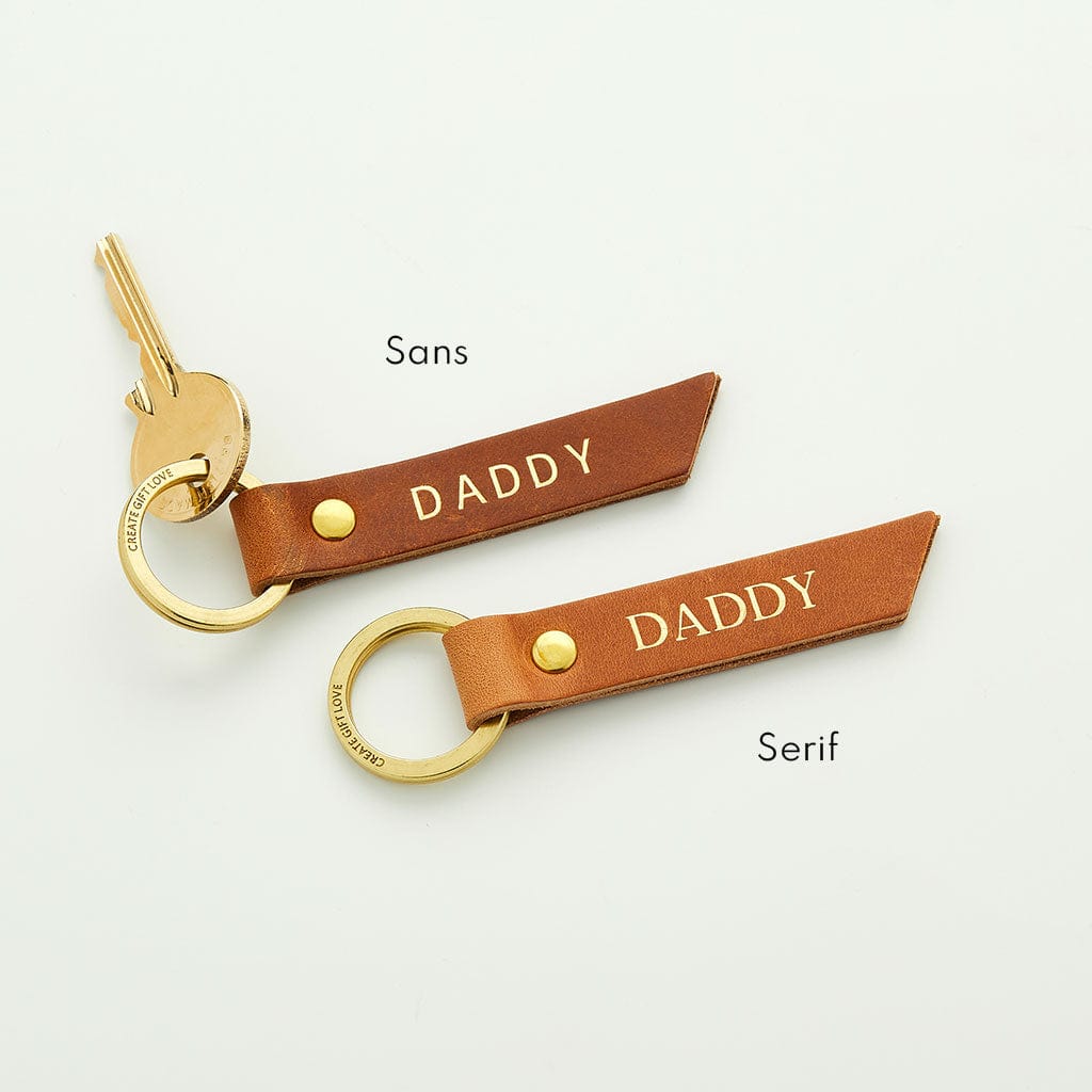 Personalised Leather Gold Foiled Keyring Create Gift Love
