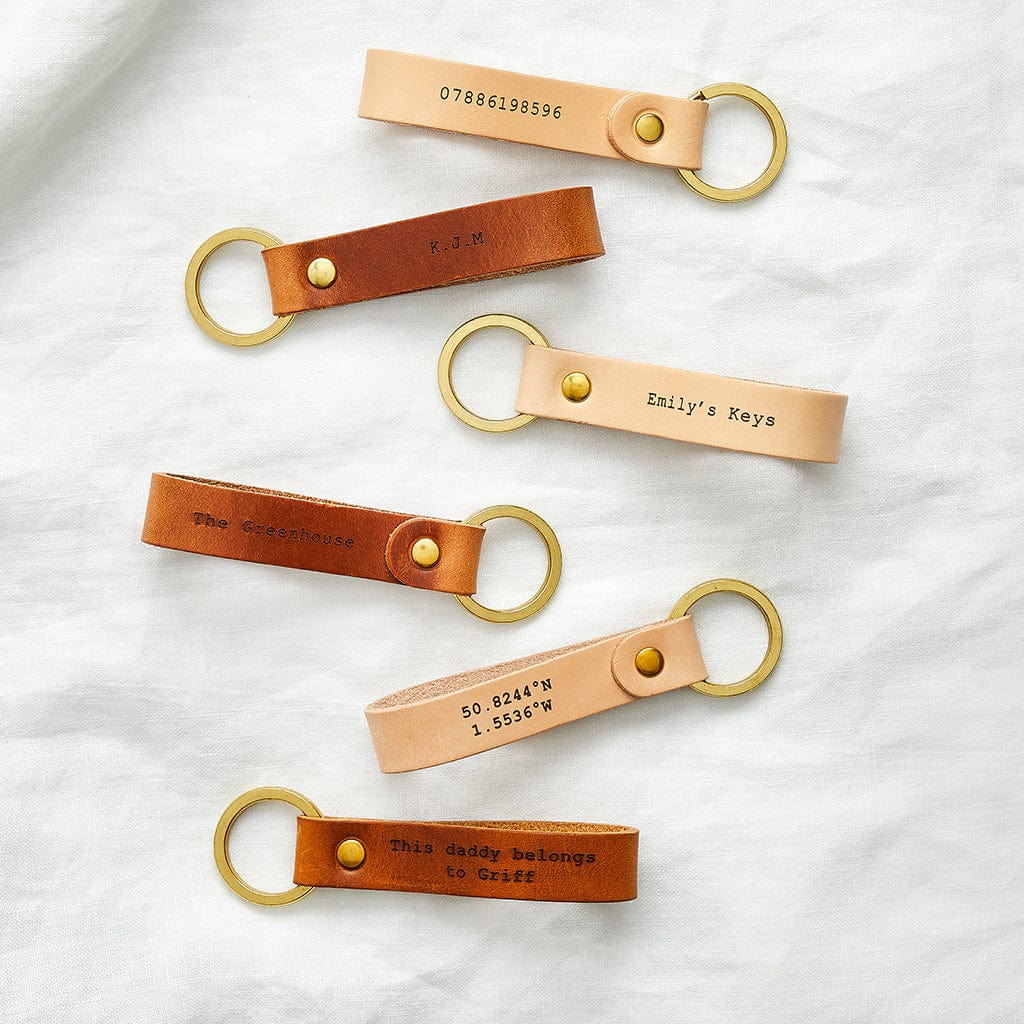 Custom Loop Key Rings Personalised Leather Loop Keyring | Create Gift Love - Create Gift Love