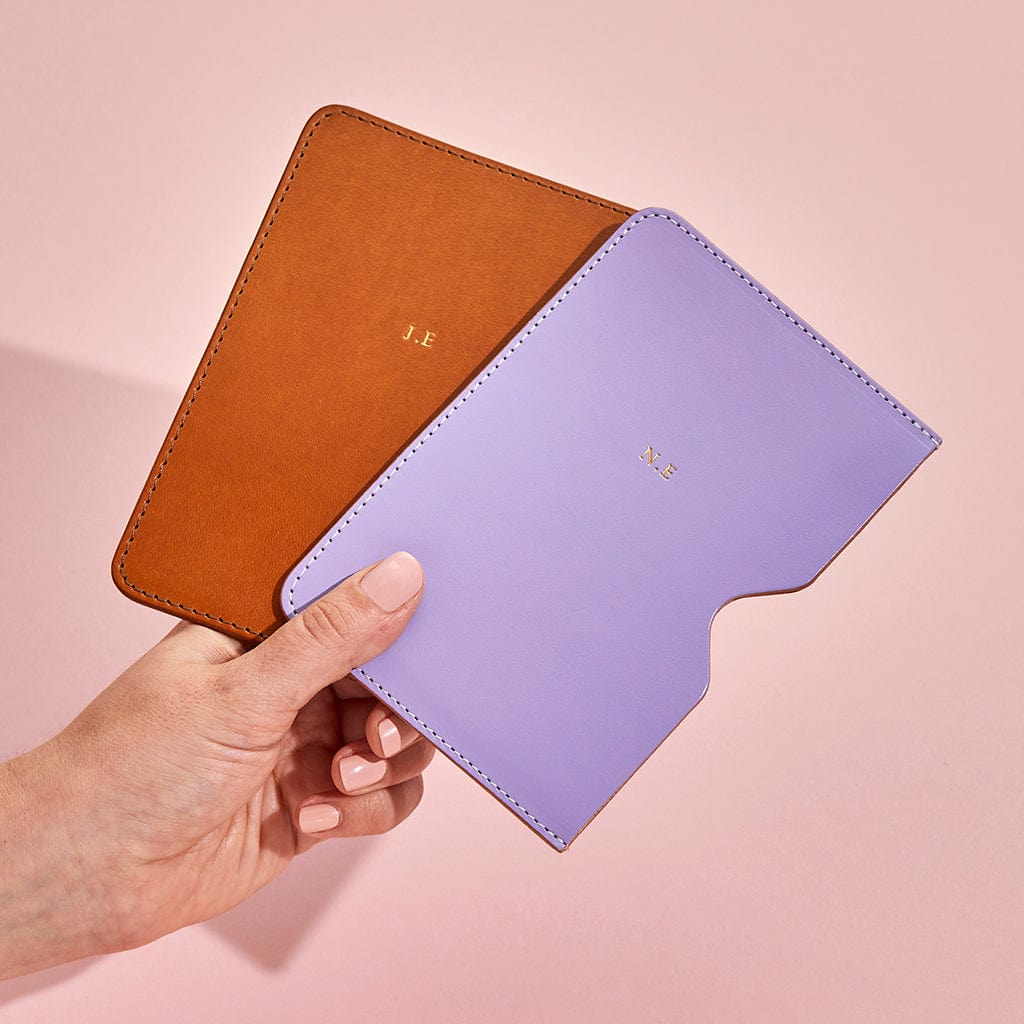 Personalised Leather Passport Holder Set for Couples SBRI