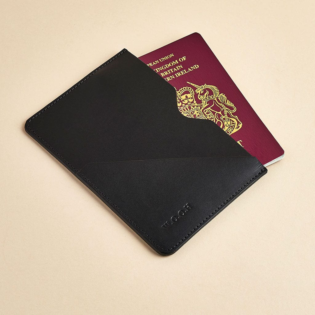 Personalised Leather Passport Sleeve MGB