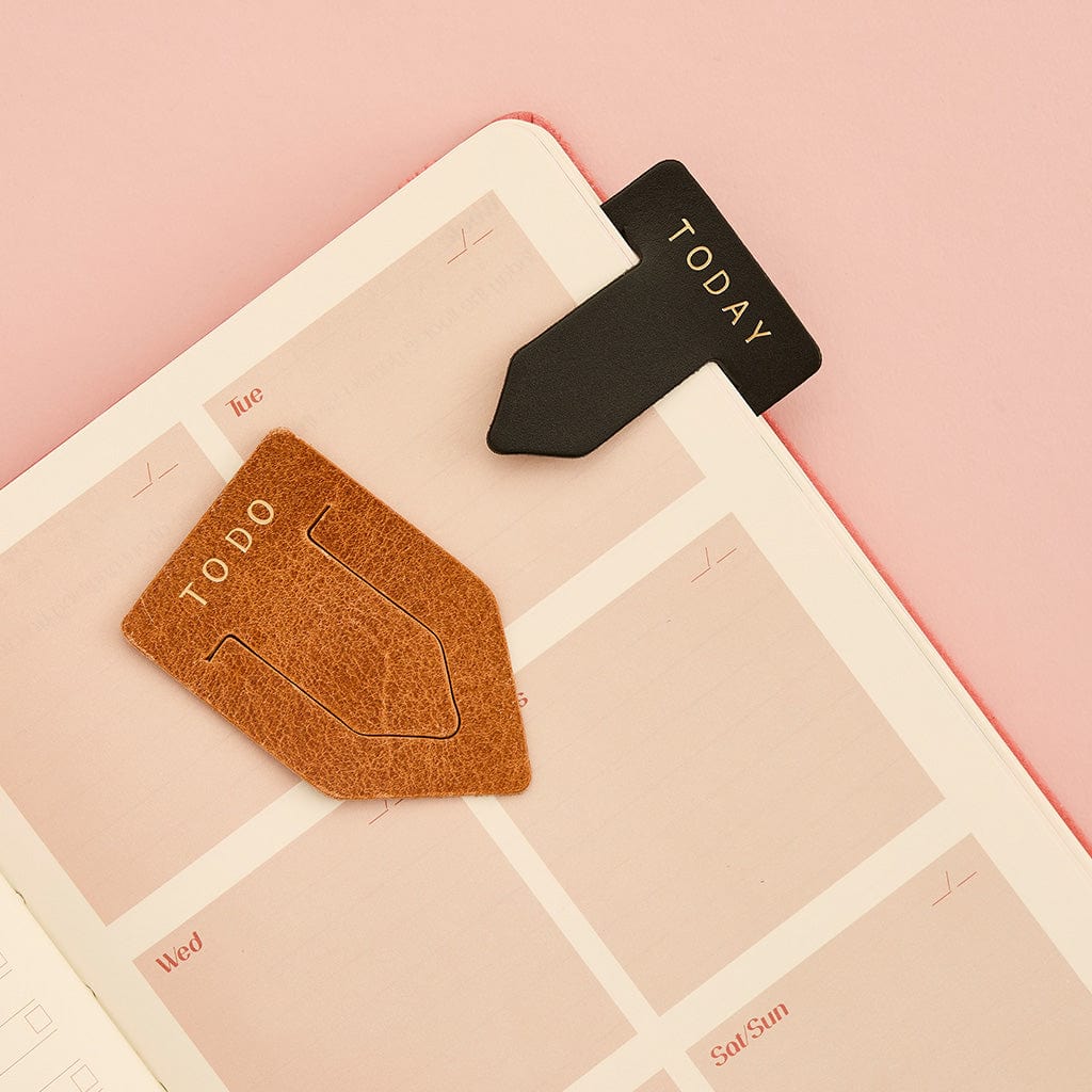 Personalised Leather Planner Bookmark SBRI