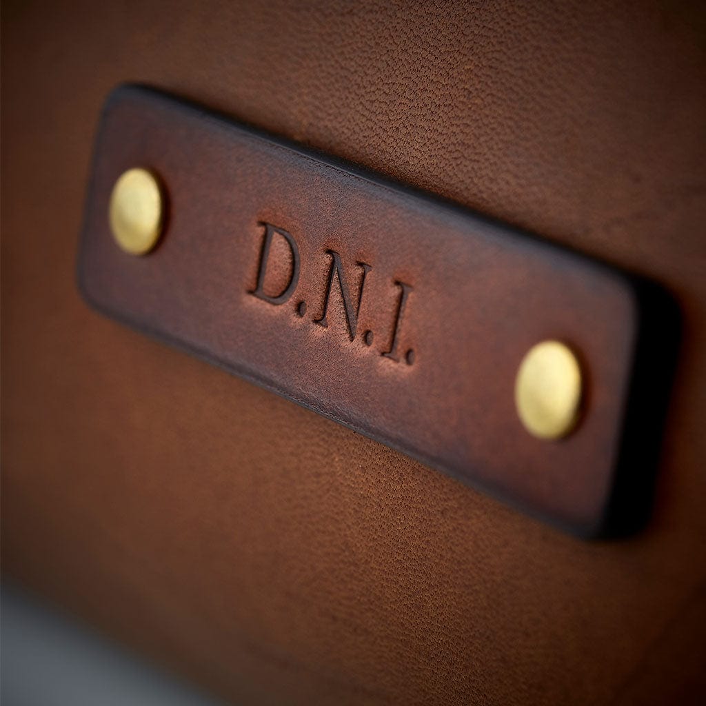 Personalised Leather Wash Bag MGB