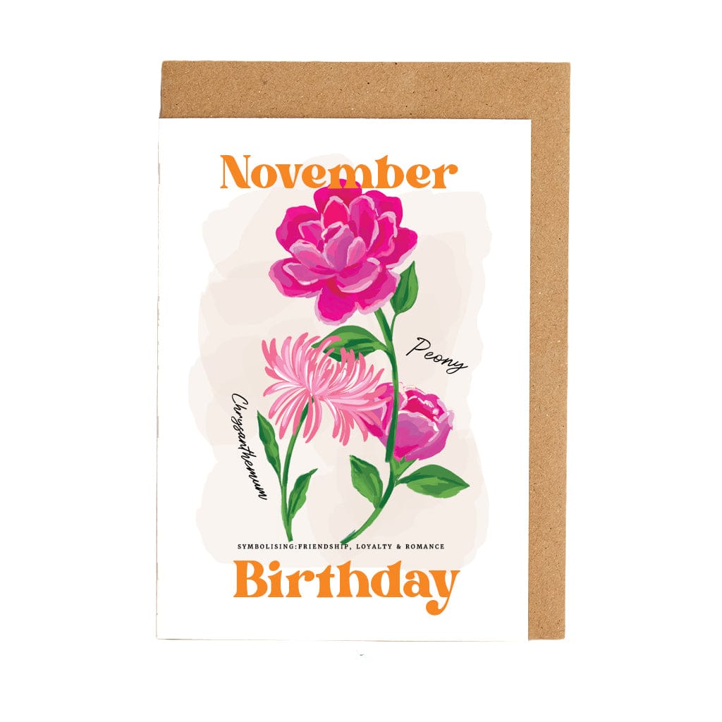Personalised November Birth Flower Card CGL