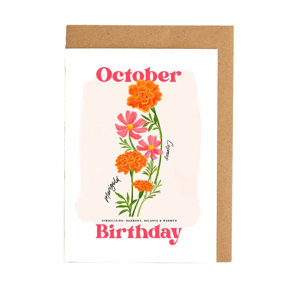 Personalised October Birth Flower Card CGL