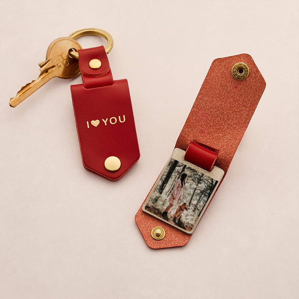 Personalised Pet Photo Keyring With Leather Case CGL