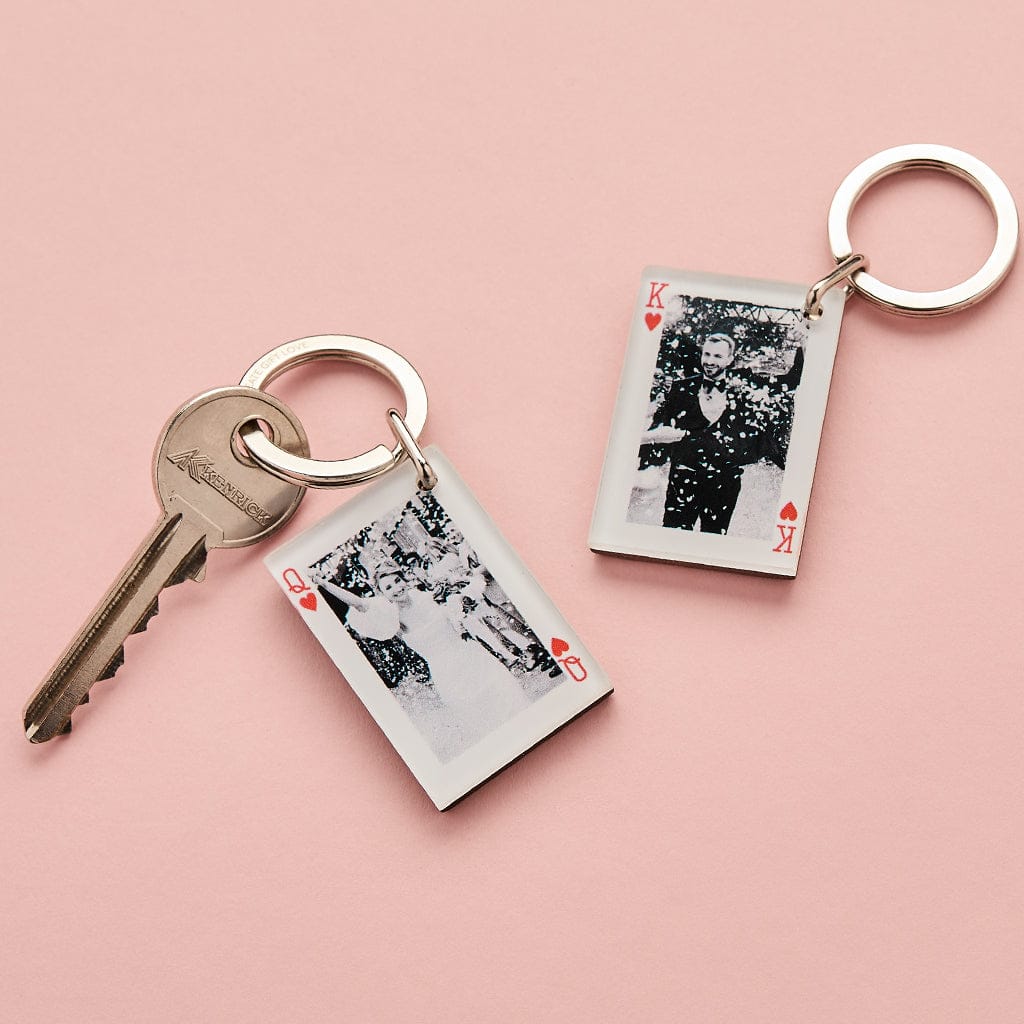 Personalised Playing Cards Couples Keyring Set | Create Gift Love ...
