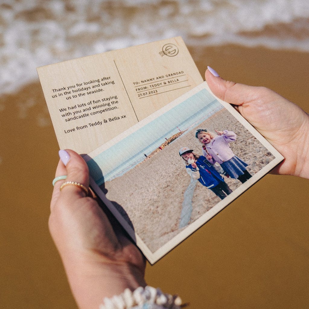 Personalised Postcard Keepsake with Photo - Wooden Create Gift Love