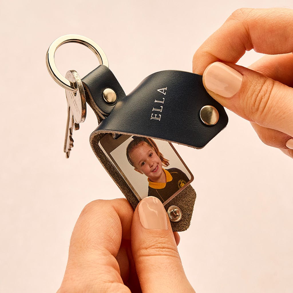Personalised School Photo Leather Keyring CGL