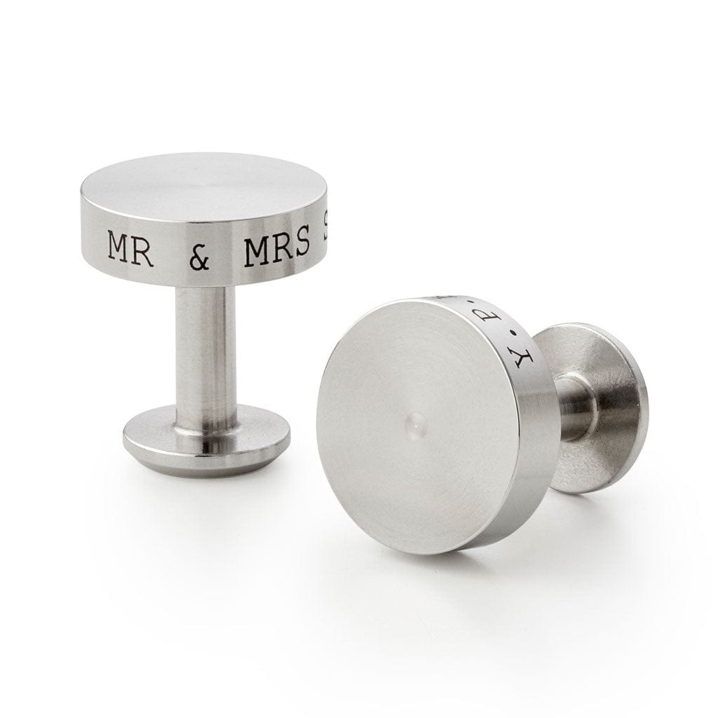 Personalised Stainless Steel Cufflinks Man Gun Bear