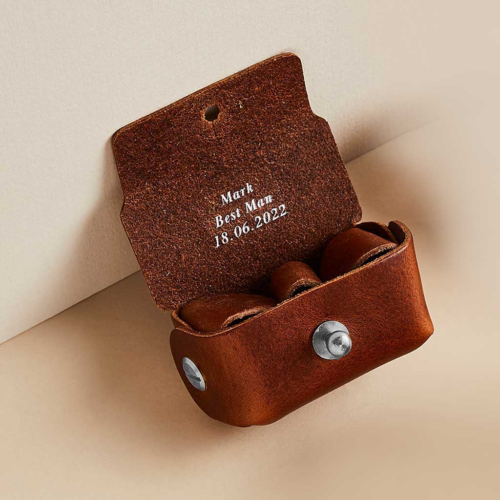 Personalised Stainless Steel Hidden Detail Cufflinks with Diamond Knurl Man Gun Bear