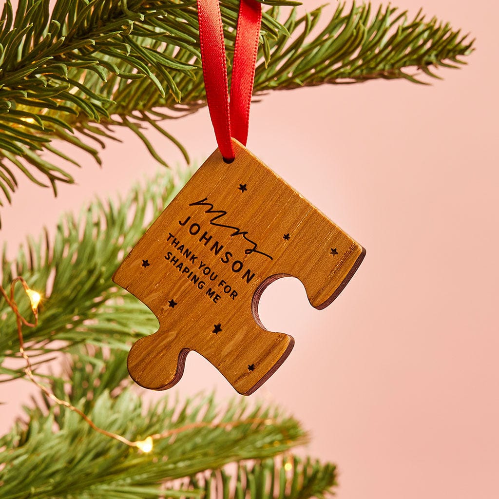 Personalised Teacher Jigsaw Christmas Decoration Create Gift Love