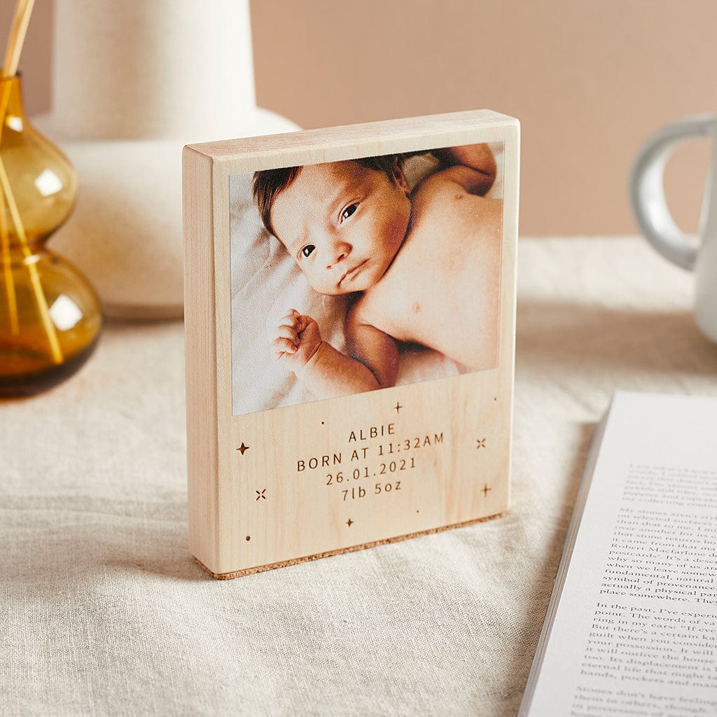Personalised Wood Desk Photo Block Create Gift Love