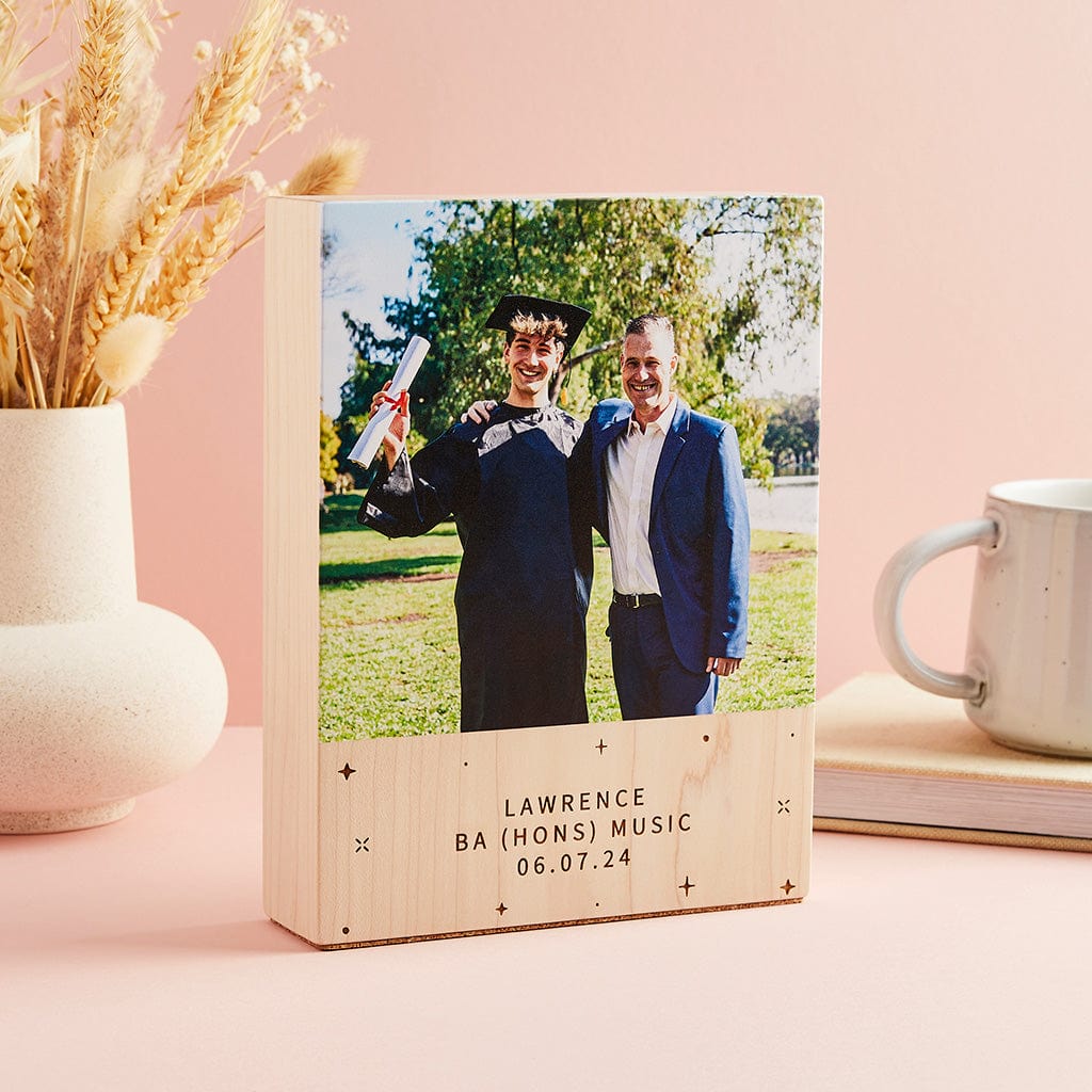 Personalised Wooden Gift Photo Block Create Gift Love