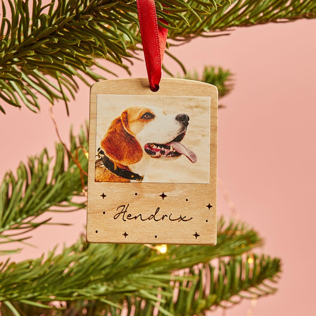 Personalised Wooden Photo Block Christmas Bauble Create Gift Love