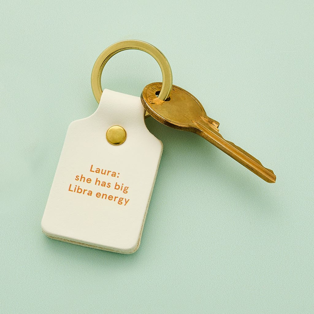 Personalised Zodiac Leather Keyring Create Gift Love