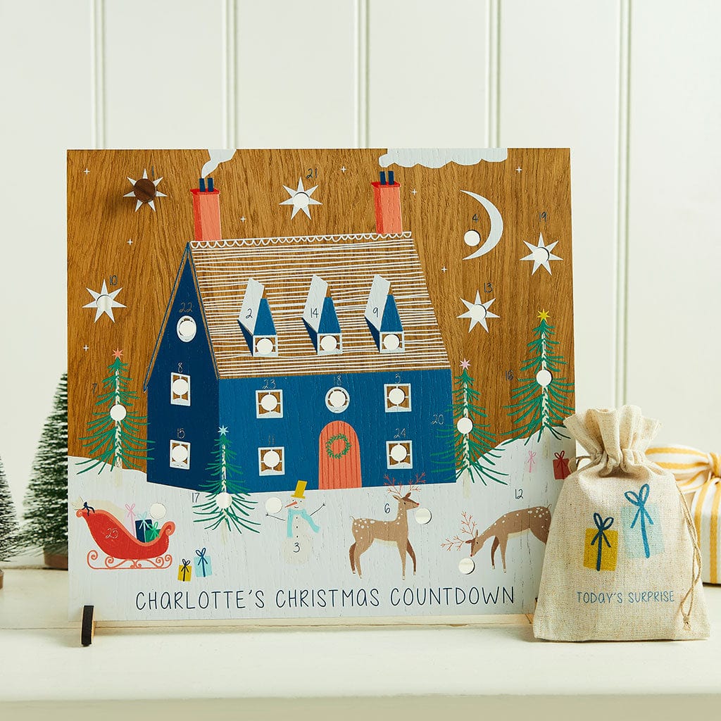 Personalised Christmas House Reusable Advent Calendar Create Gift Love