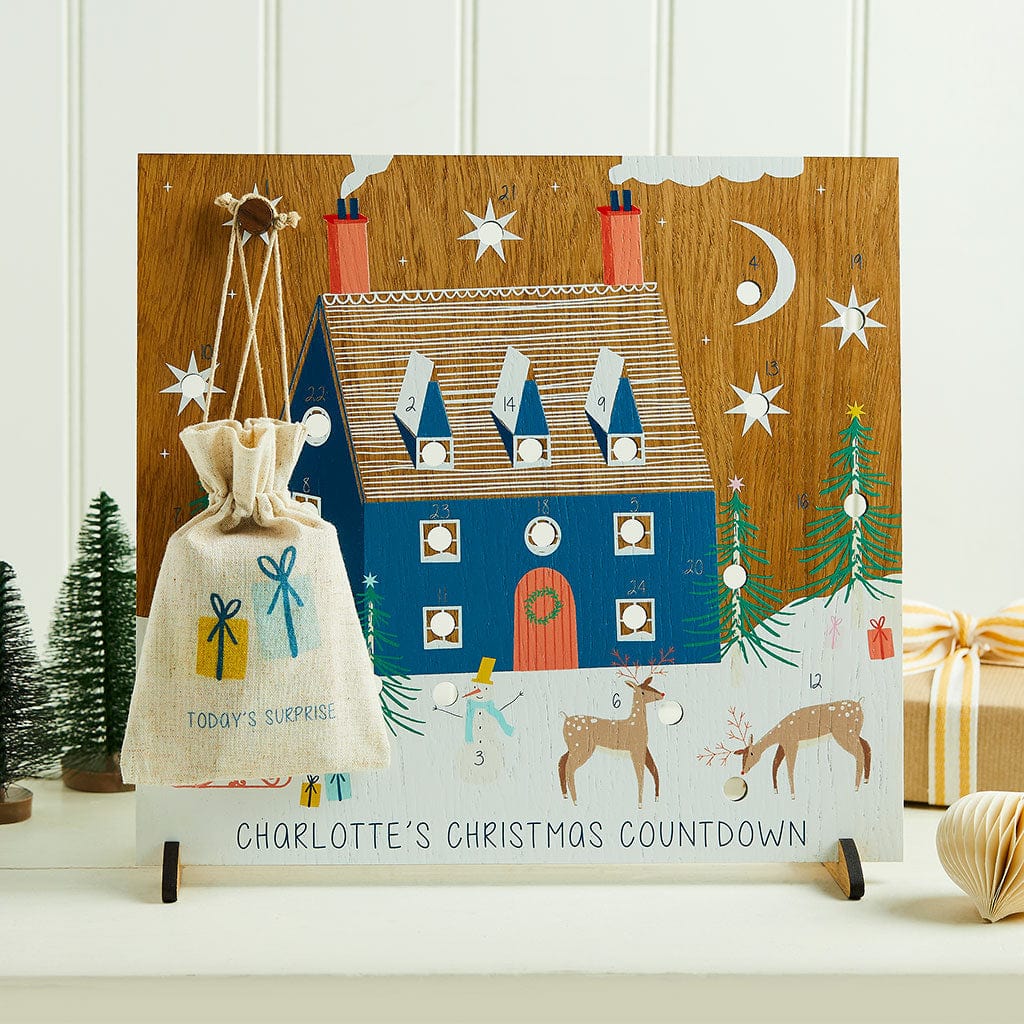 Personalised Christmas House Reusable Advent Calendar Create Gift Love