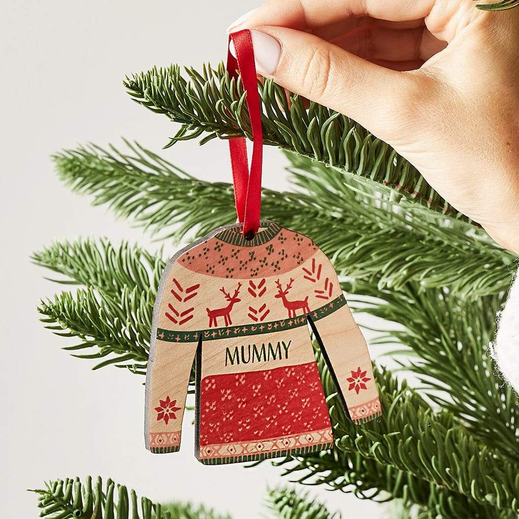 Personalised Christmas Jumper Bauble Set Create Gift Love