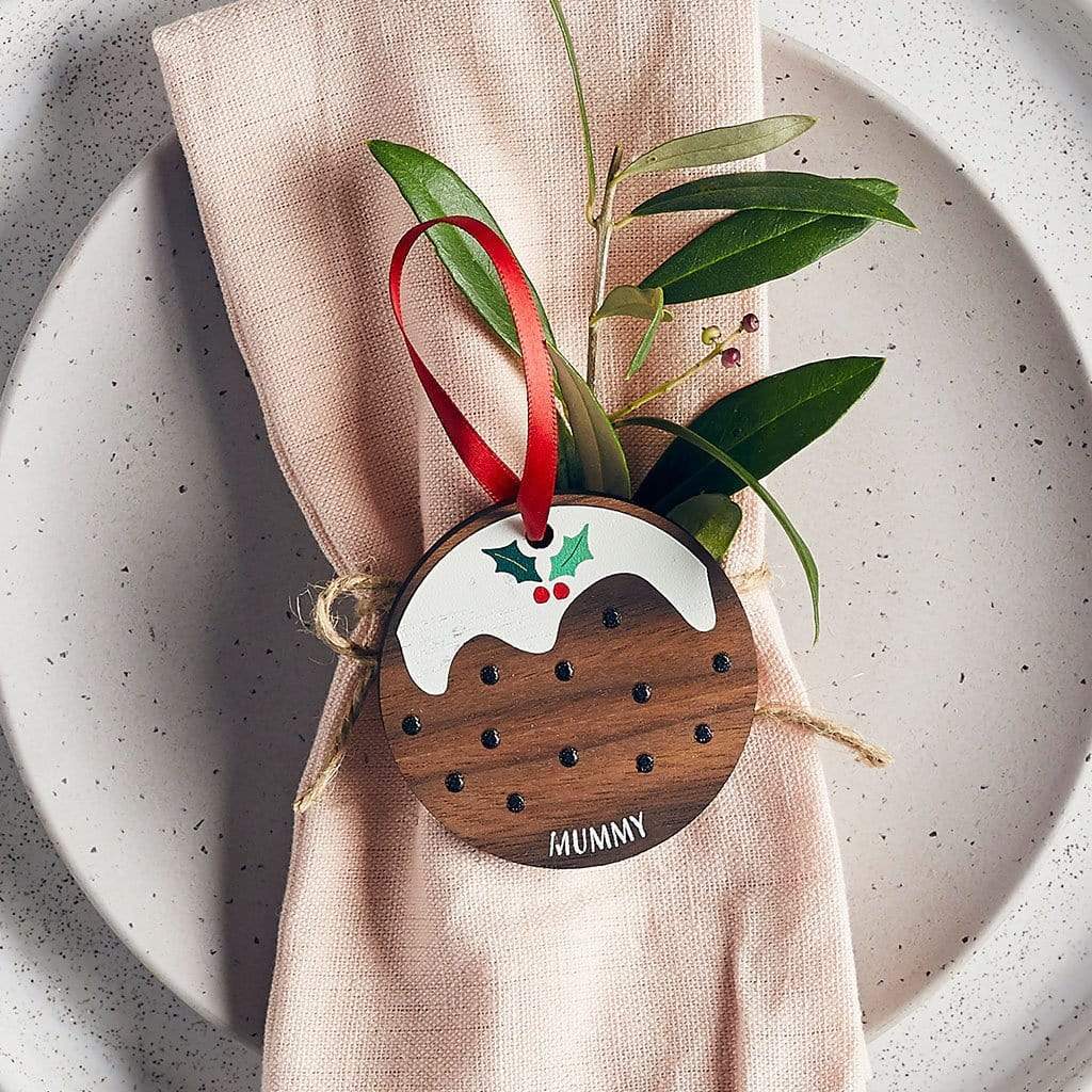 Personalised Christmas Pudding Place Setting Create Gift Love