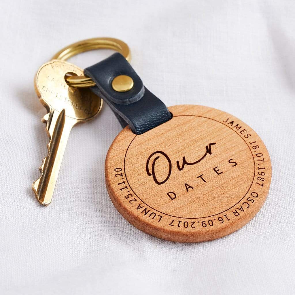 Personalised Dates to Remember Keyring Create Gift Love